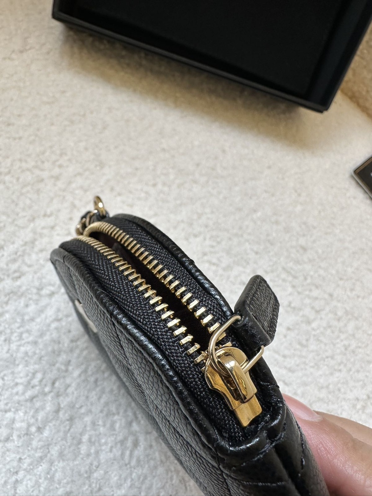 CHANEL Classic Quilted Mini Black Caviar Leather Coin Purse Duty Paid