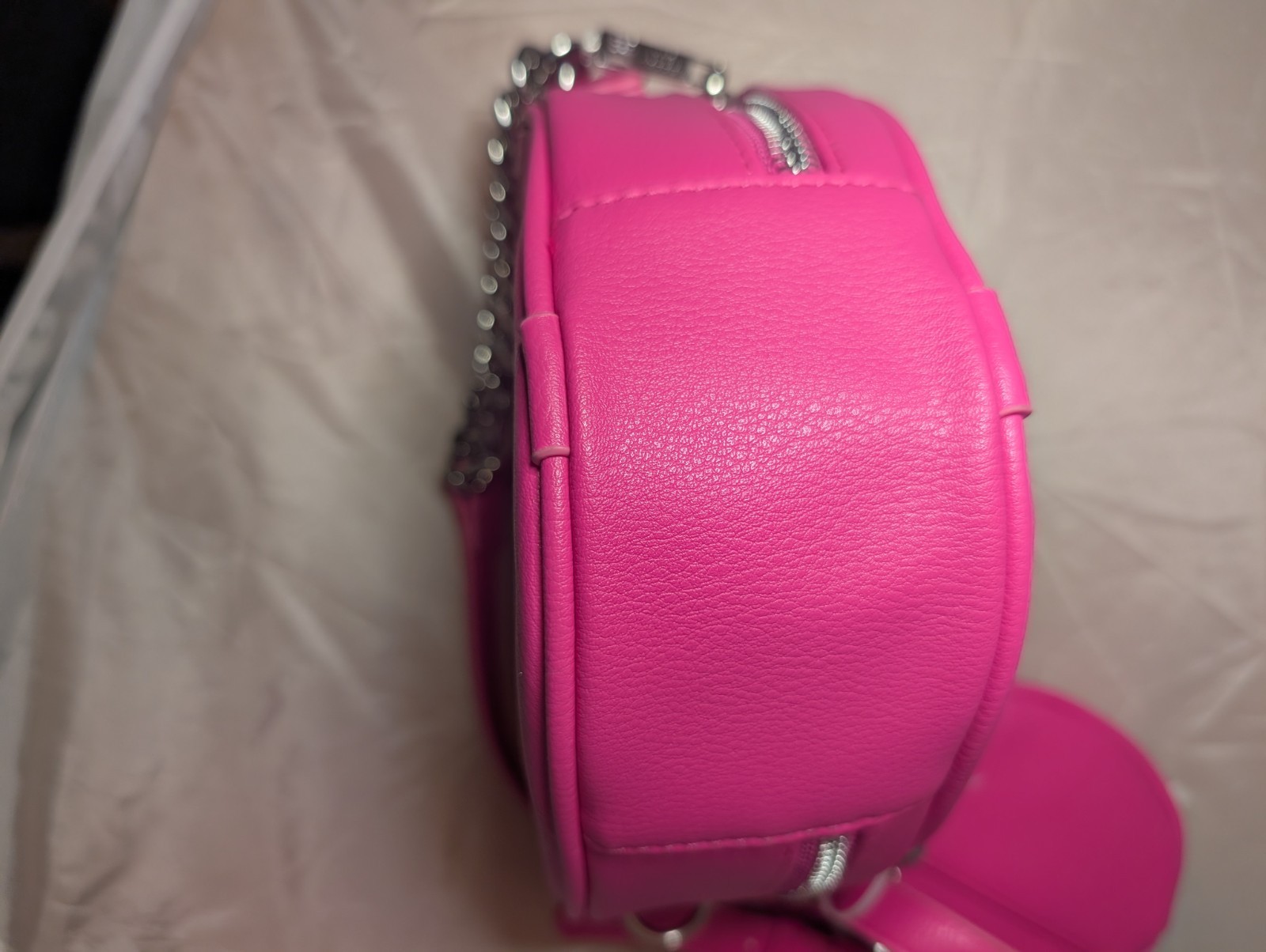 Madden Girl Pink Heart Crossbody Purse w/ Rhinestone Coin Pouch EUC