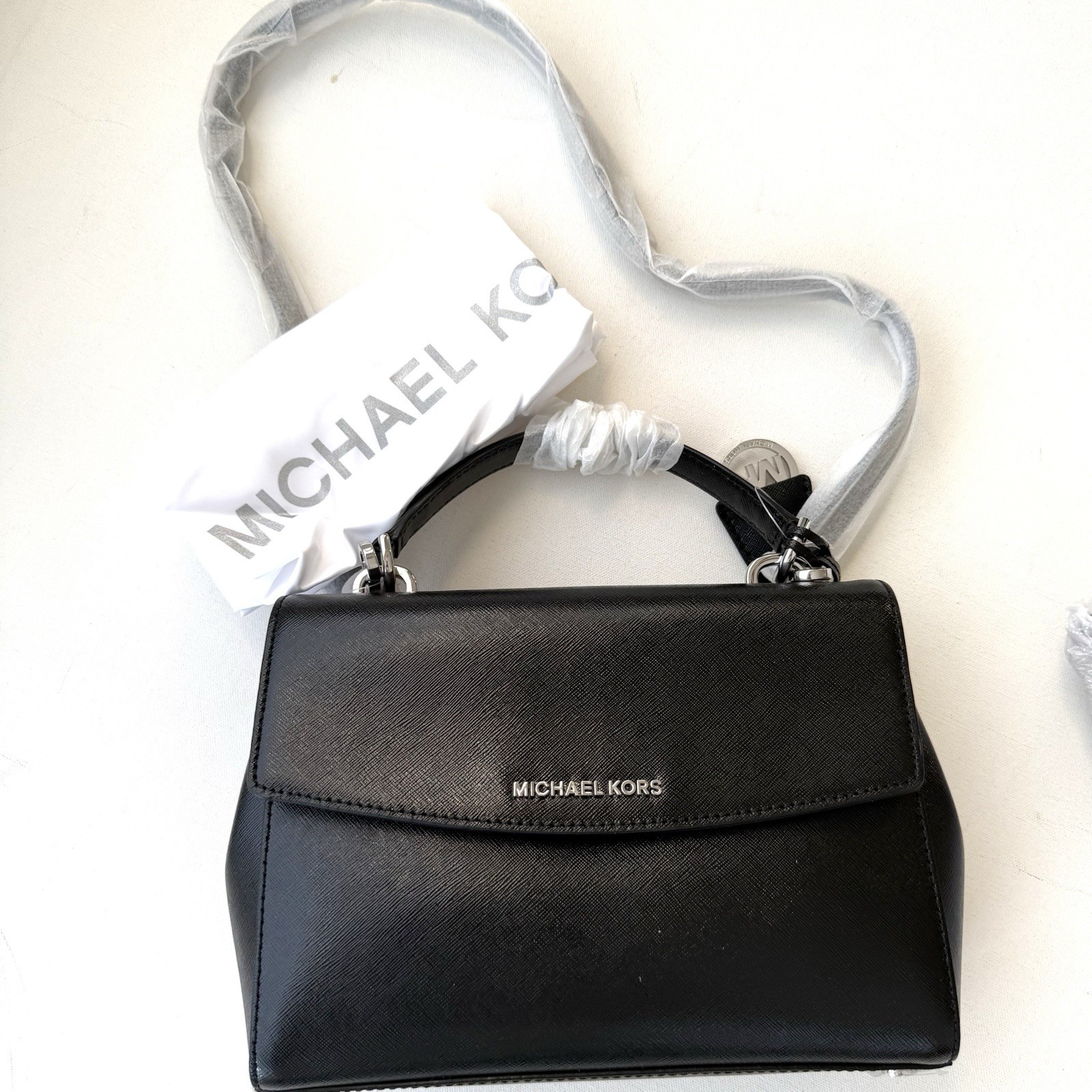 with tags NWT Michael Kors Ava Top Handle Satchel Crossbody Bag Leather G1N
