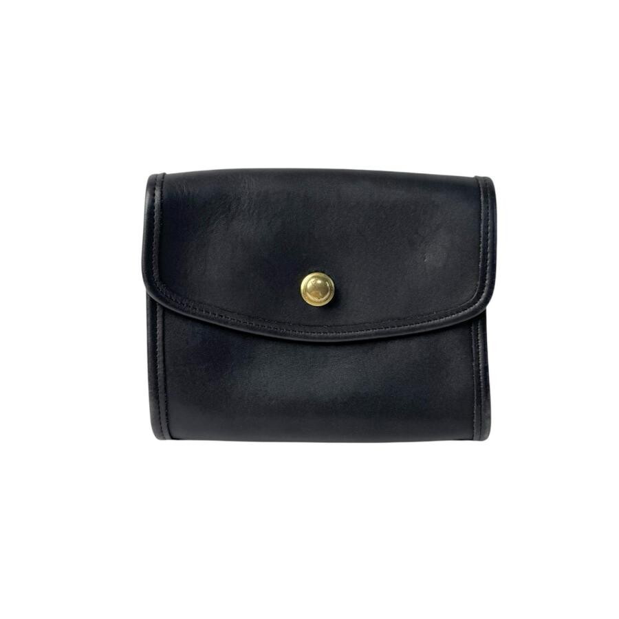 COACH Vintage Black Leather Turn Lock Crossbody Shoulder Bag Women 18.5cm 130cm