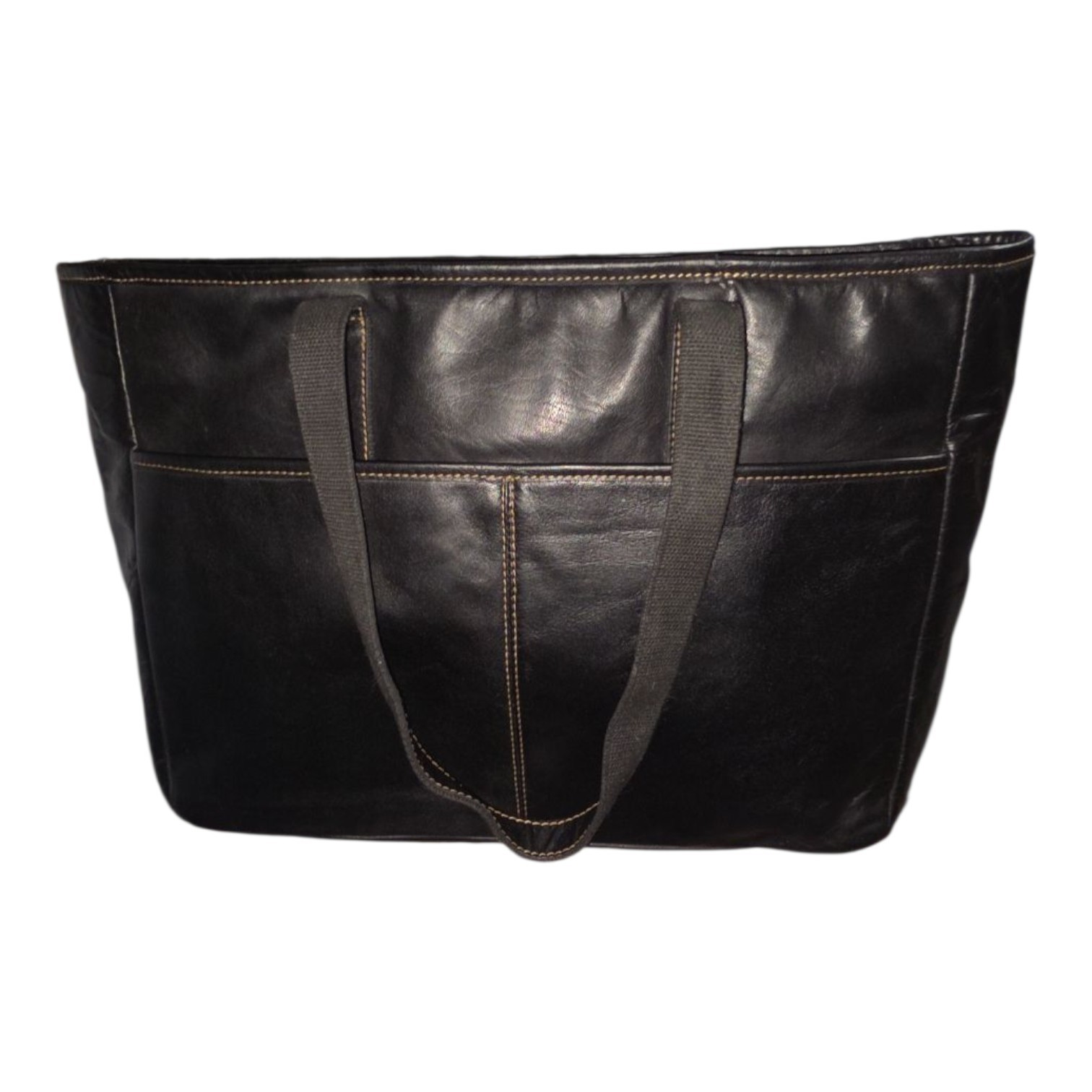 Jack Georges Voyager Uptown Business Tote Laptoo Bag Buffalo Black Leather $395