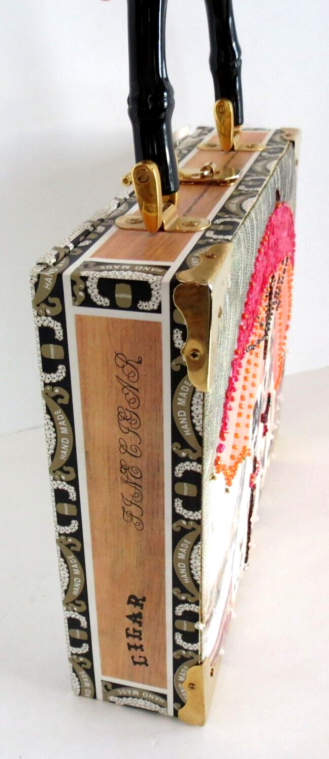 NEW – Vintage Braciano Fine Cigar Wood Box Purse – Dogs