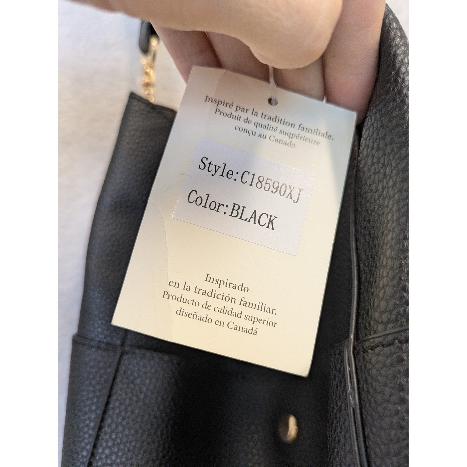SevenDays Black Pebbled Faux Leather Bucket Bag Braided Strap NWT