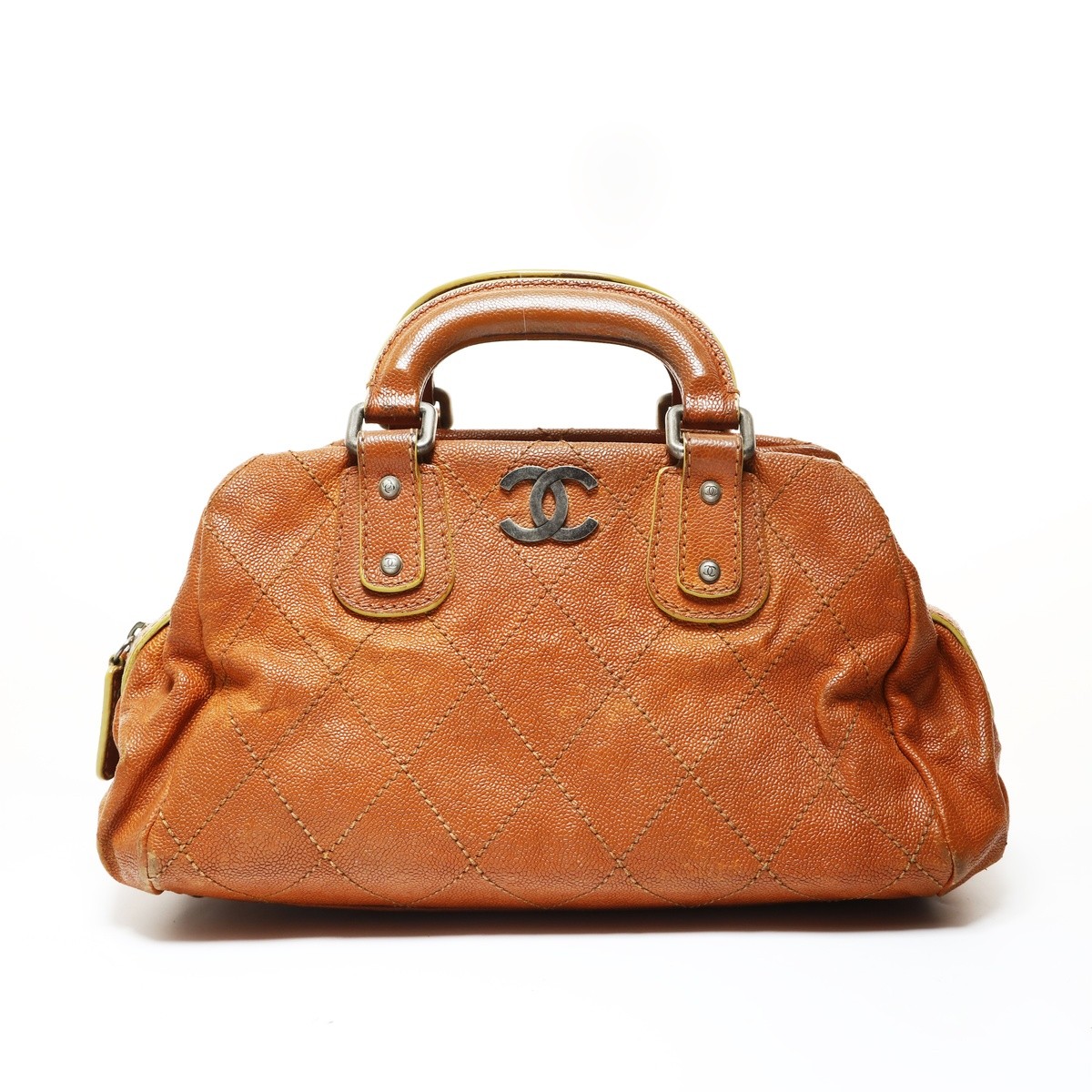 Authentic CHANEL Series 10, 2003-2004, Caviar Skin, Wild Stitch Handbag Bro…