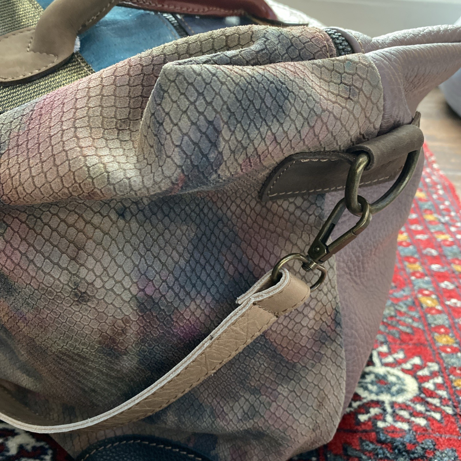 Colorful Handmade Italian Leather Large Designer Handbag One-of-a-Kind Sample