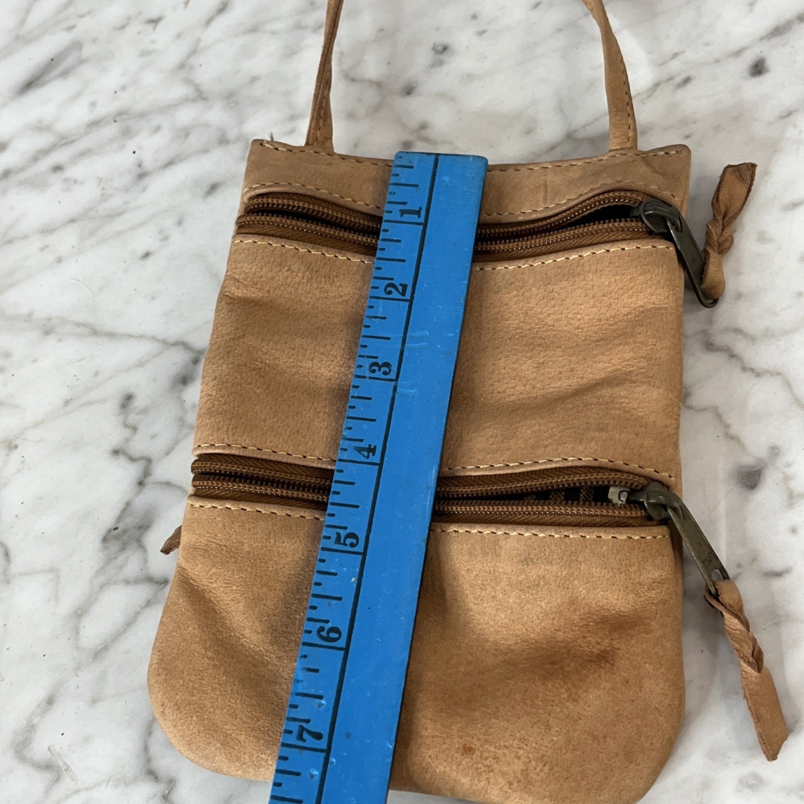 Emily Ann Of Boca Raton Crossbody Bag Small Brown Suede Leather Vintage