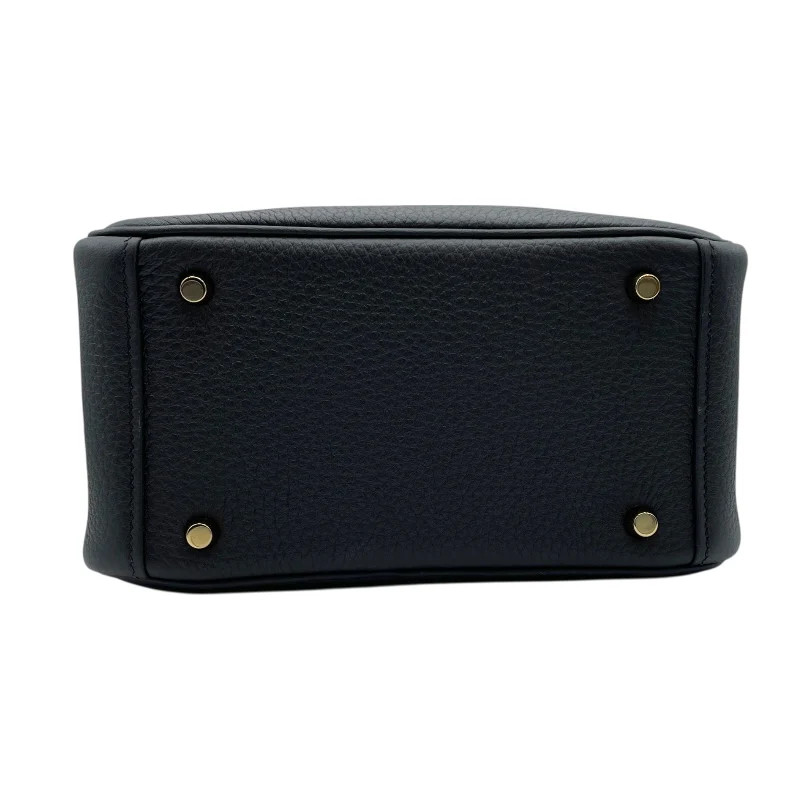 HERMES Lindy Mini Black Taurillon Leather Shoulder Bag #OKB472