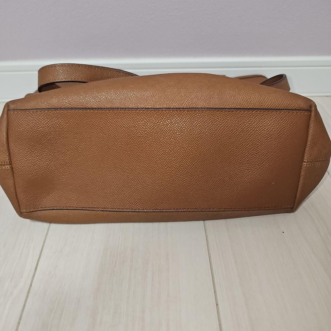 COACH Tote Bag Brown Leather 30 cm 11.8 in Stylish Everyday Accessory