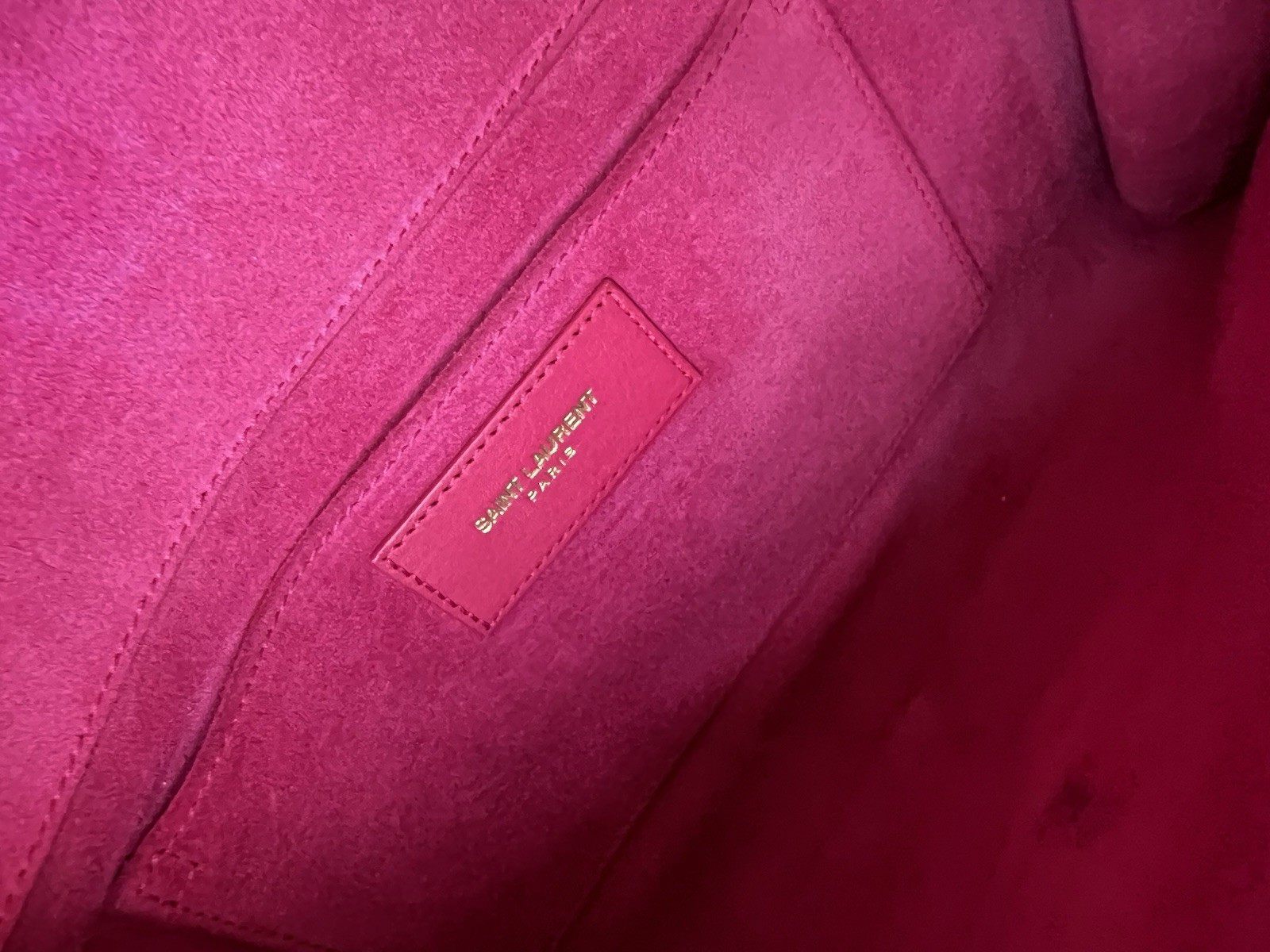 Saint Laurent Paris Y Ligne Clutch Fuchsia Pink Leather Mint! You can add Strap