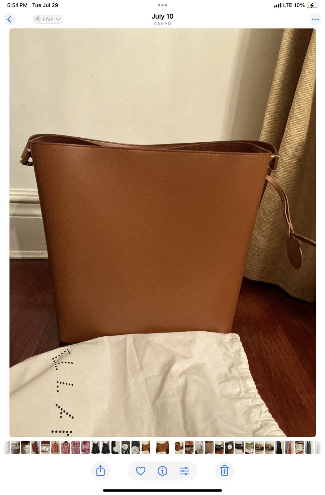 Stella McCartney Frayme Whipstitch Bucket Bag NWT Tan Brown $1990