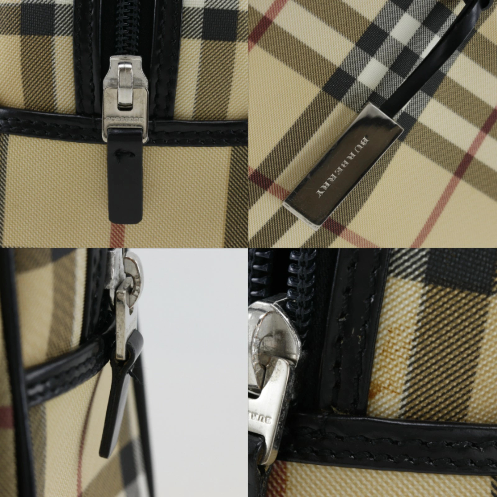 BURBERRY Nova Check Handbag PVC Beige Women’s #NB2554