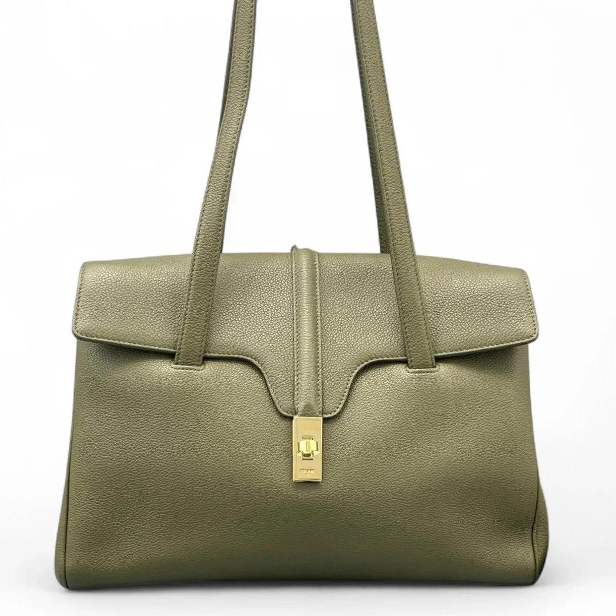 Celine Medium Soft 16 Kaki Grained Calfskin (ym062226a4r)