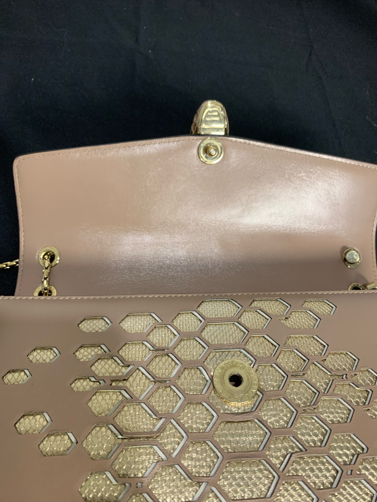 Authentic Bvlgari Serpenti Forever Calfskin with Metal Scales Shoulder Bag eBay
