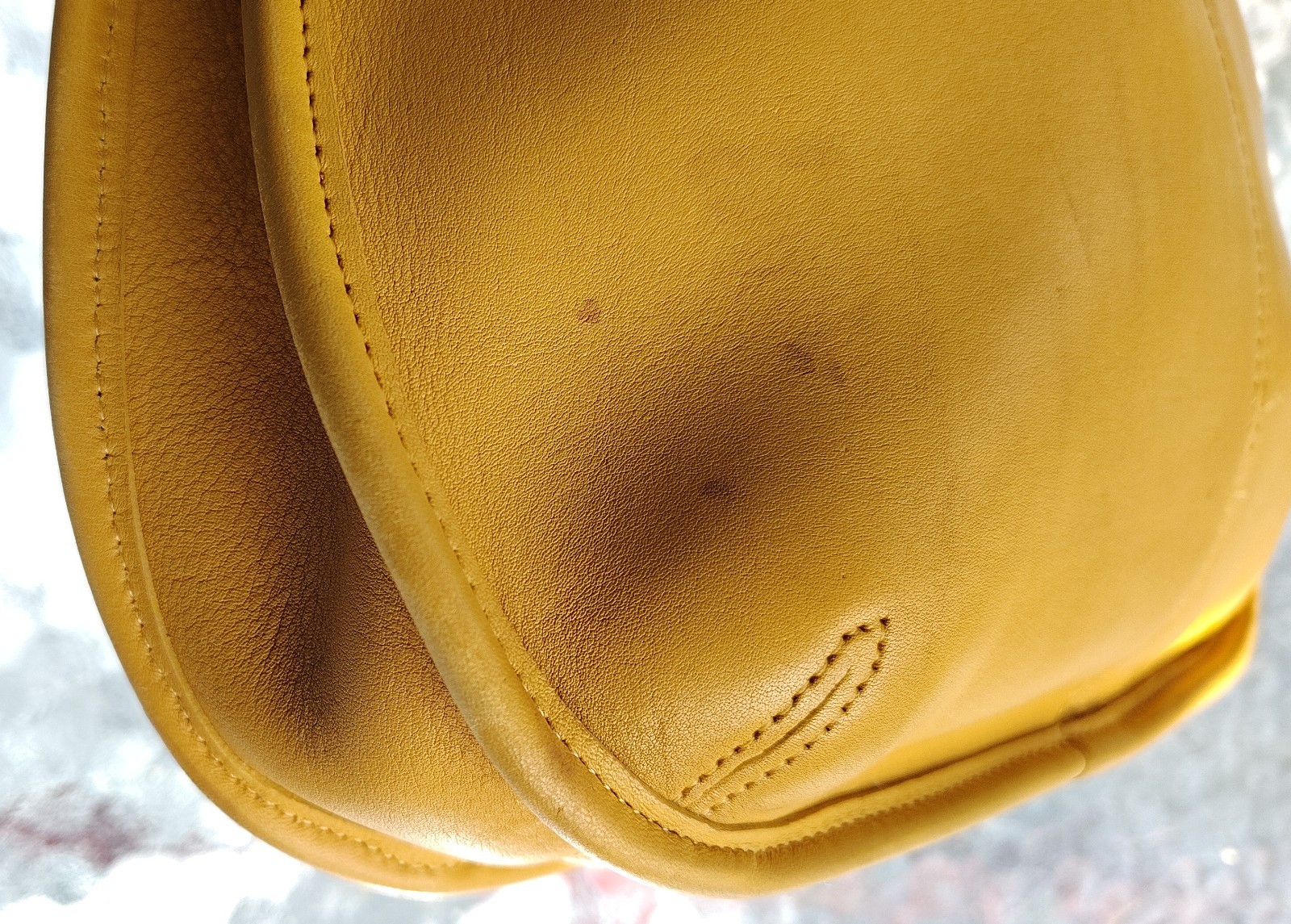 Coach MEDIUM L7D 9025 Vintage Mustard Yellow Leather Ergo Shoulder Bag