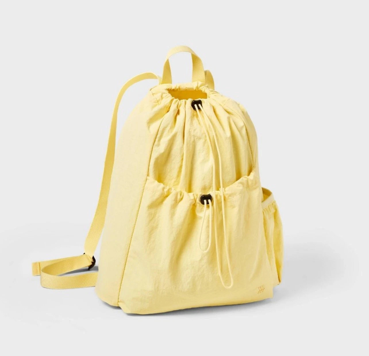 NWT All in Motion 20L Yellow Lightweight Cinch Backpack Water Repellent Gym Bag