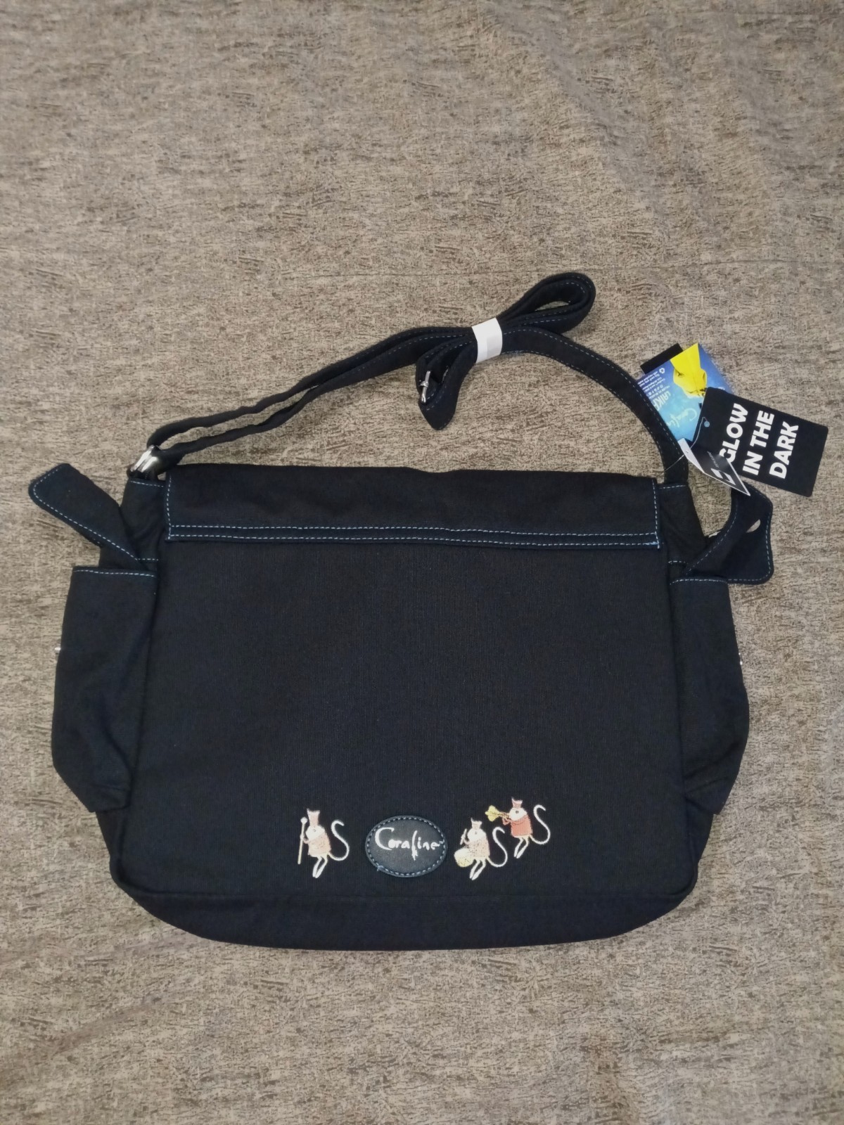 Coraline Icons Embroidered Glow In The Dark Shoulder Messenger Bag New With Tags