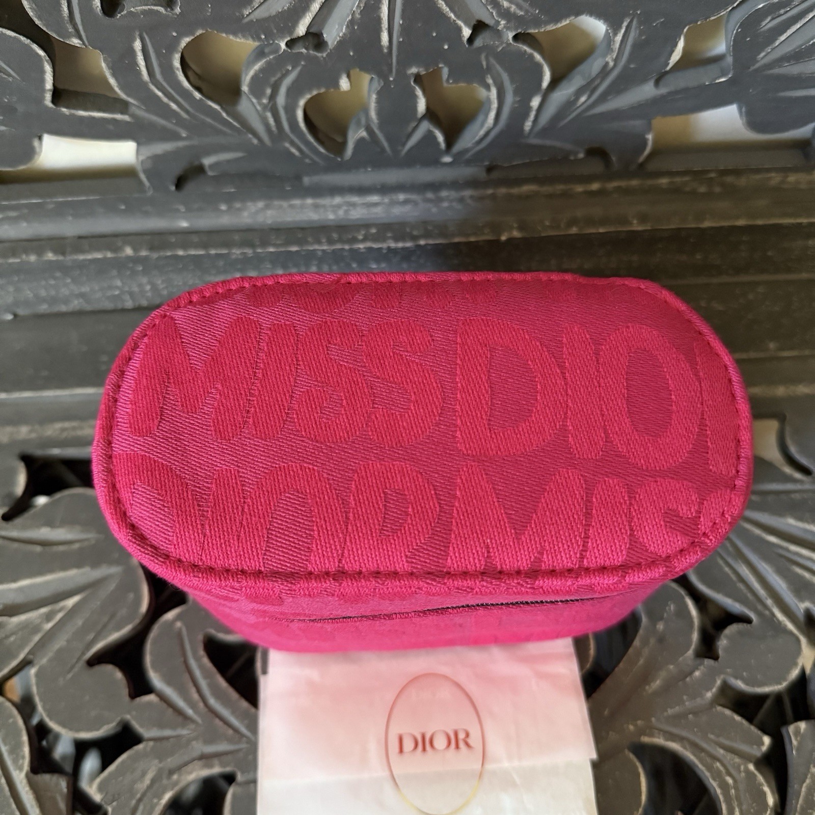 Dior GWP Miss Dior Pink Jacquard Vanity Cosmetic Case Beauty Pouch New