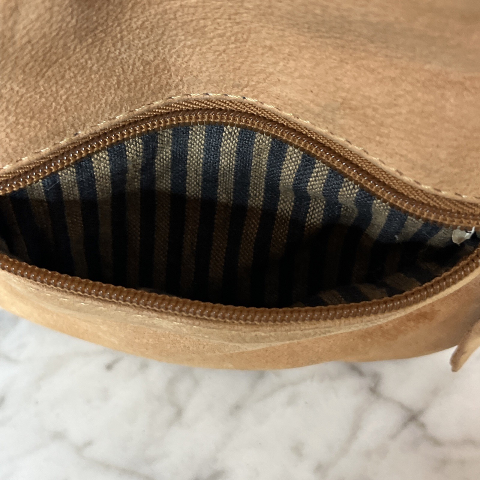 Emily Ann Of Boca Raton Crossbody Bag Small Brown Suede Leather Vintage