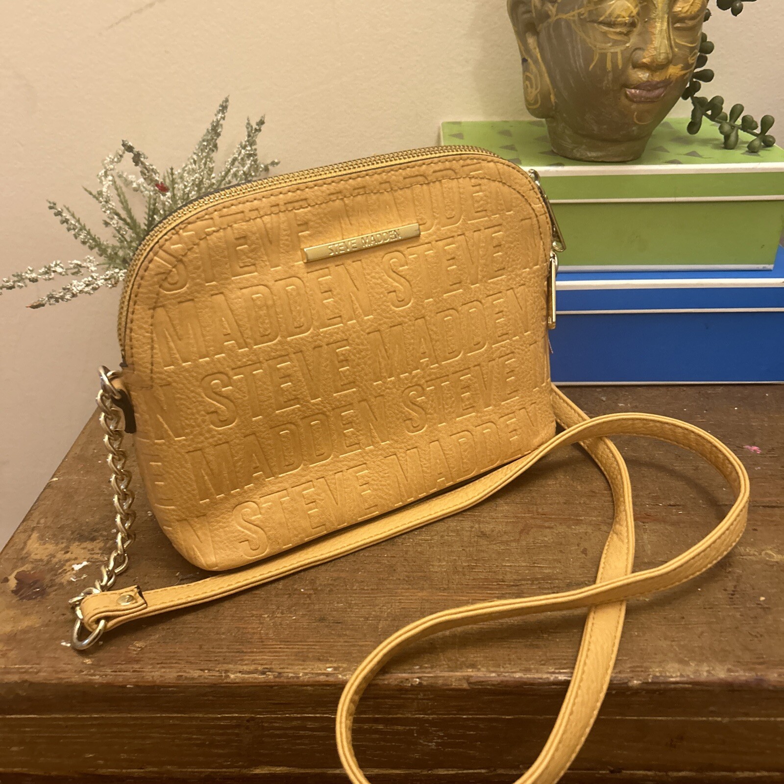 NWOT Maggie Steve Madden Patterned Purse BMaggie In Mustard Yellow