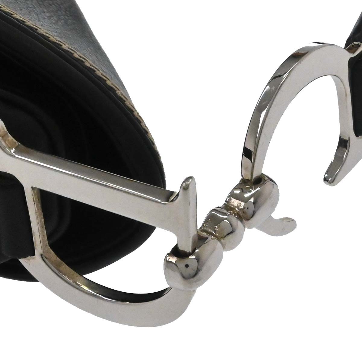 Christian Dior Black Leather Saddle Handbag 01-RU-1026 156159