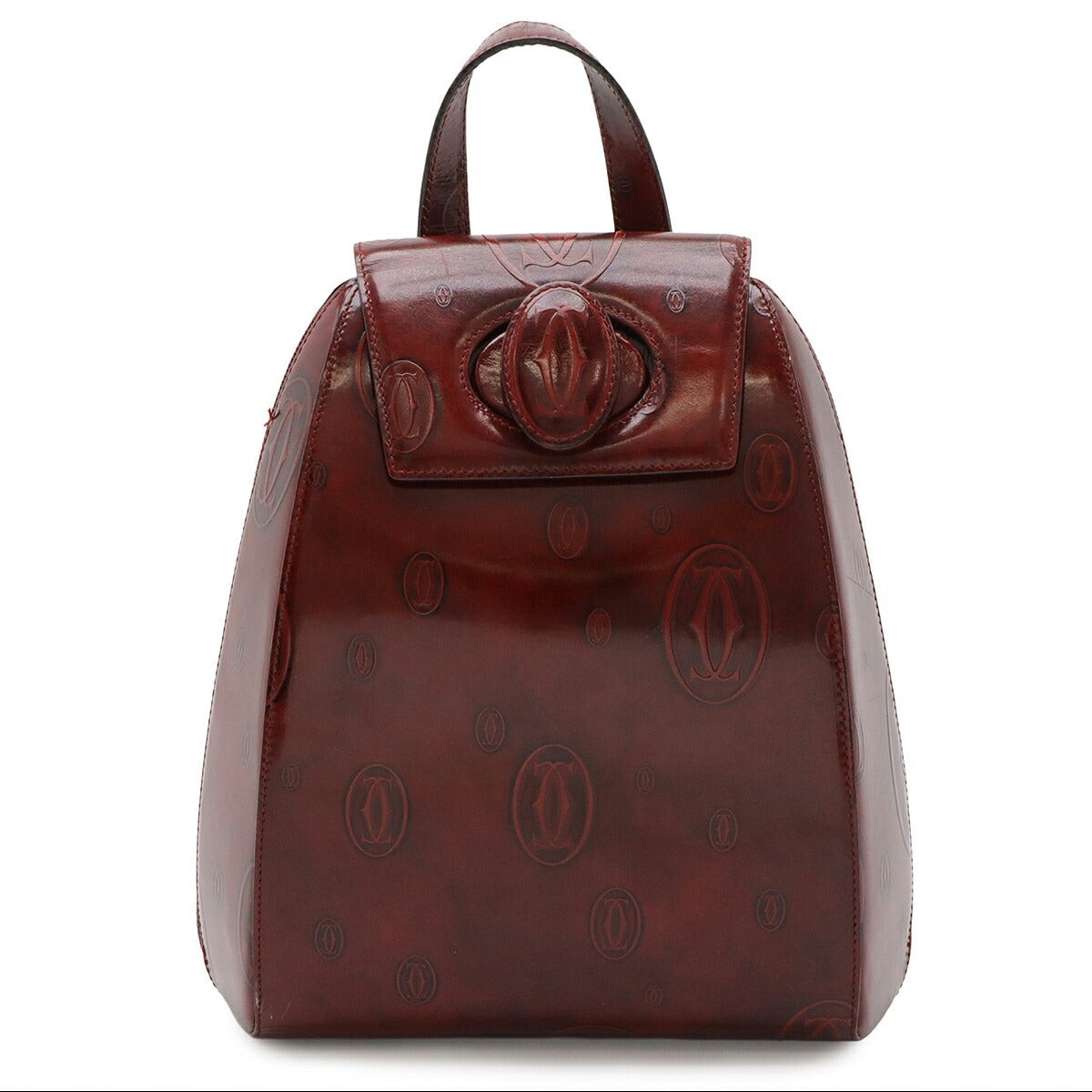 Cartier Leather Happy Birthday Backpack Women Brown One Size