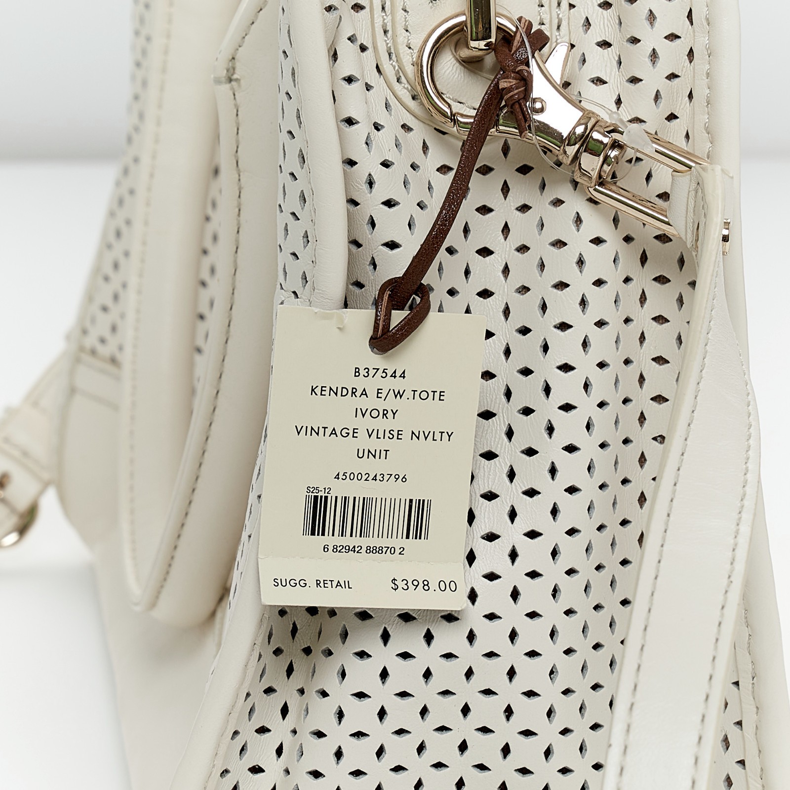 Cole Haan Kendra Laser Cut Leather Tote Valise NWT WITH MINOR IMERFECTIONS