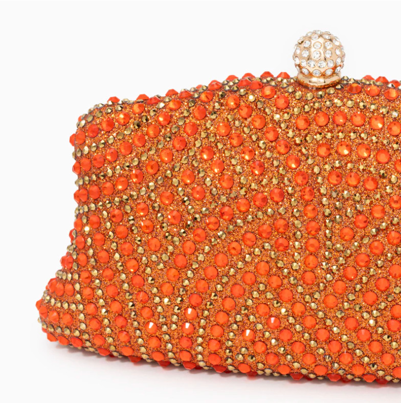 Noire Radiance Clutch Bag In Orange Color by Verano Hill