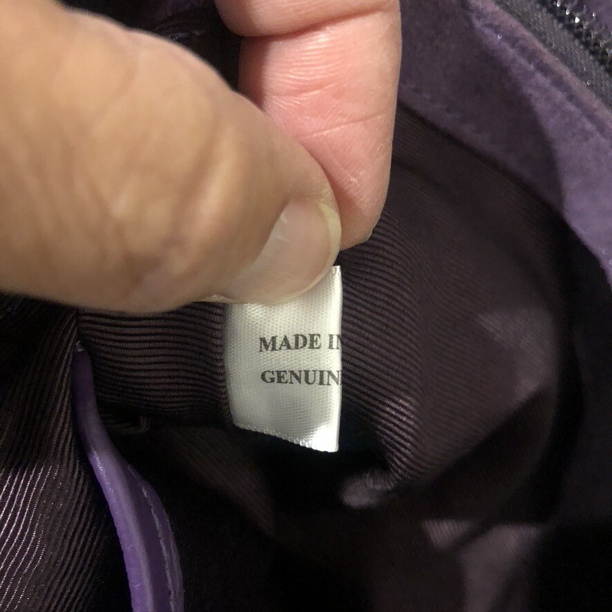 Audrey Brooke Genuine Leather Purple Tote (E0972)