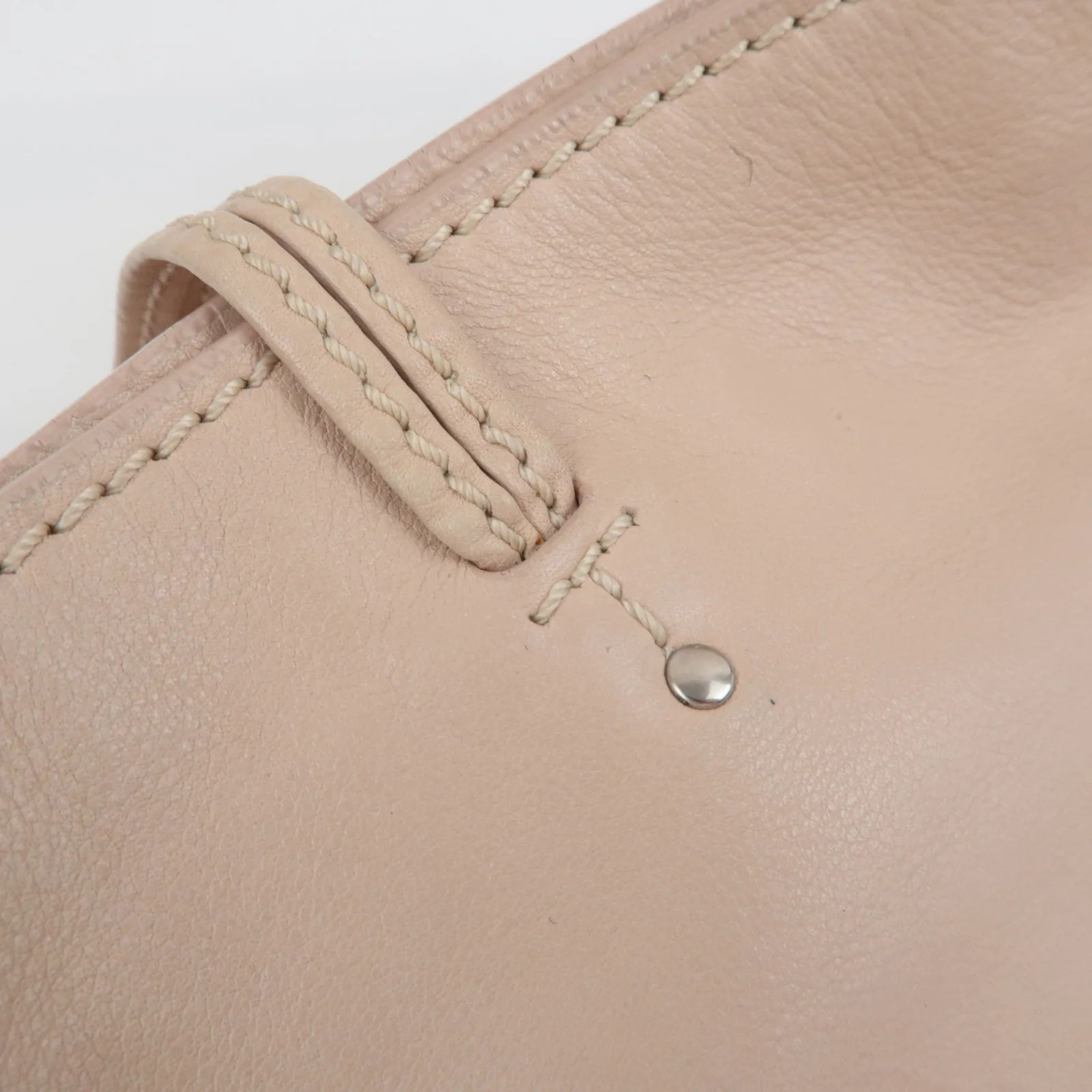 CELINE Bittersweet Leather Shoulder Bag Pink Beige Authentic