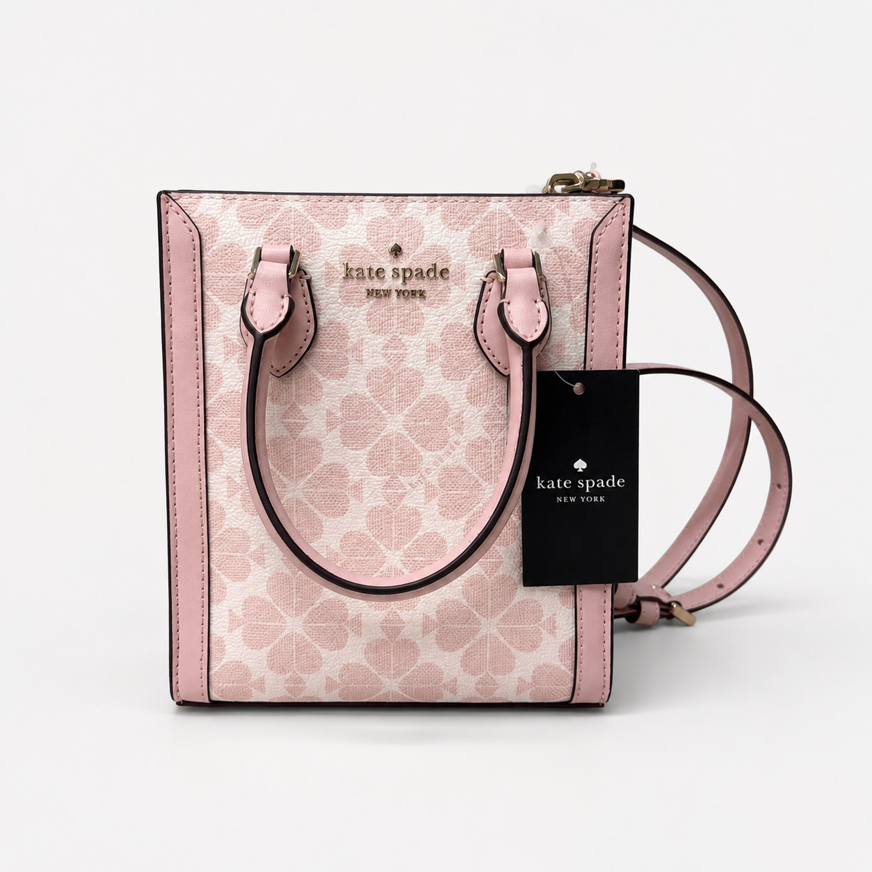 Kate Spade Spade Flower Mini Tote Rose Smoke Pink Crossbody Bag K1694 NWT
