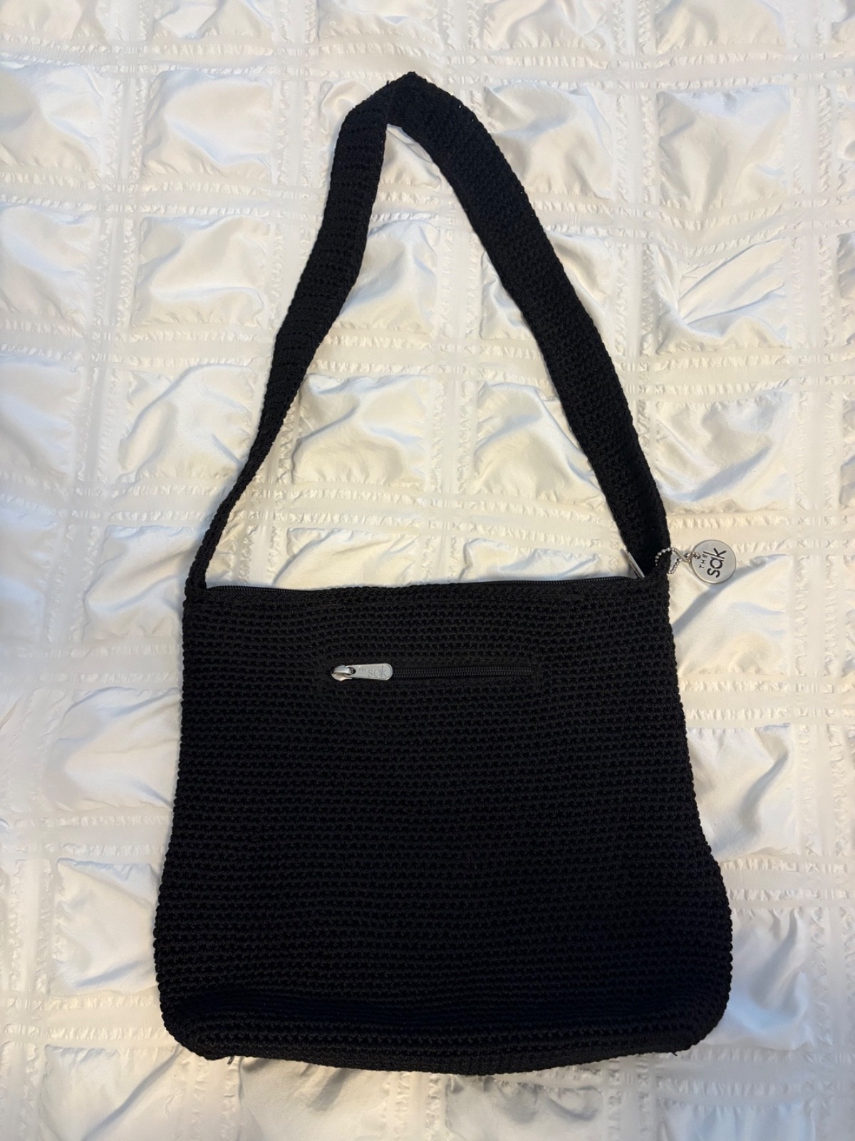 The Sak Black Crochet Boho Shoulder Bag