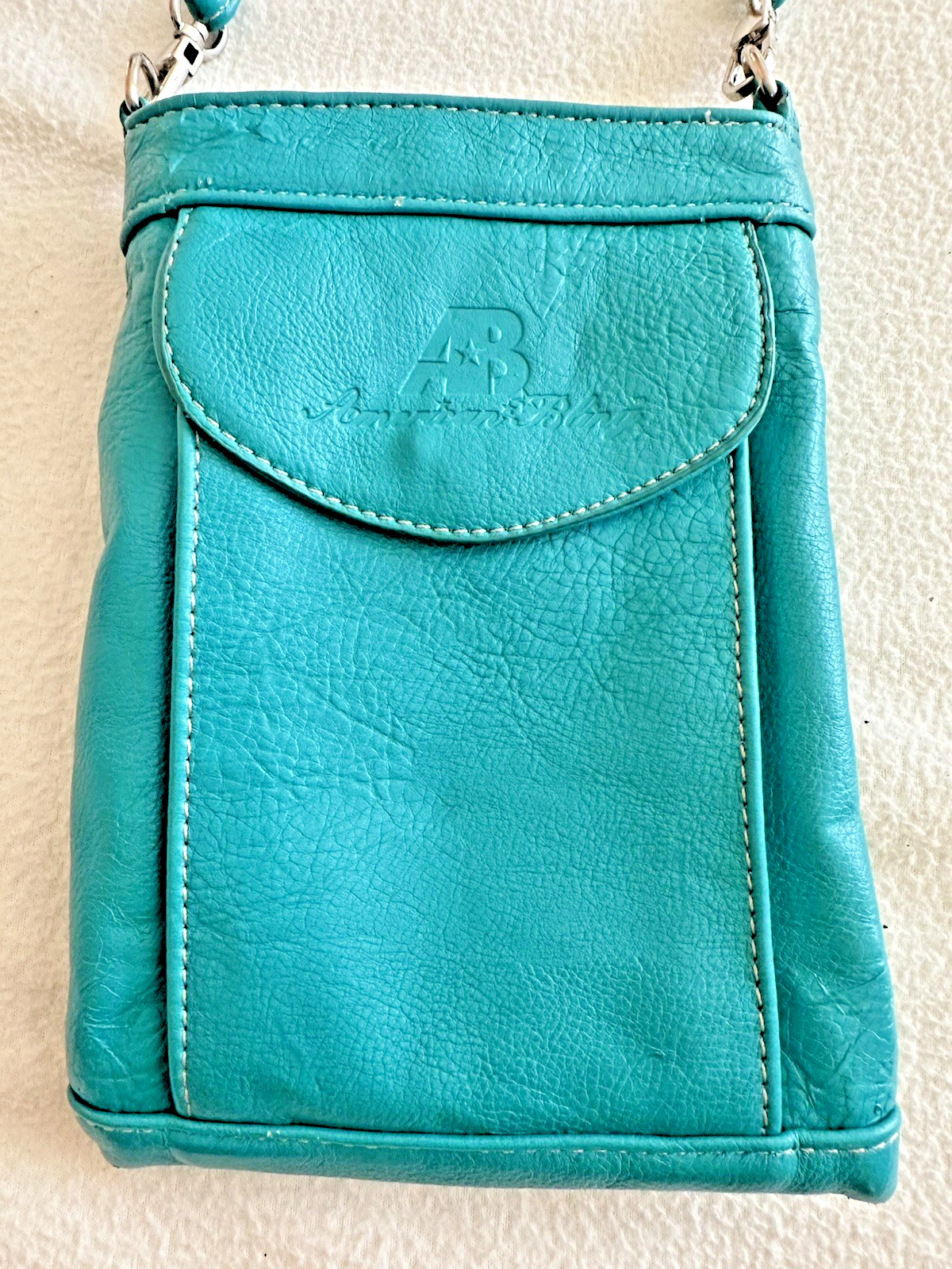 American Bling Small Teal/Rhinestone Crossbody Phone bag-GOOD