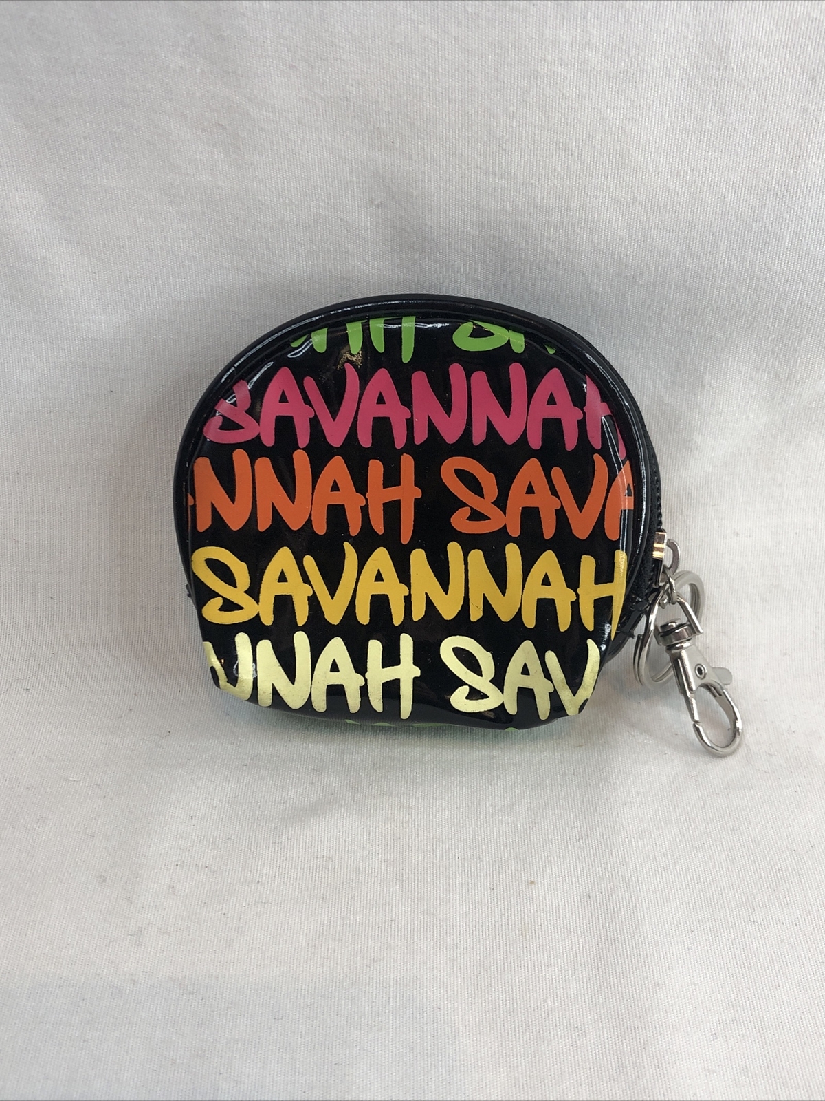 Robin Ruth Savannah Neon Coin Purse Keychain Zipper Pull Big City 3″ EUC