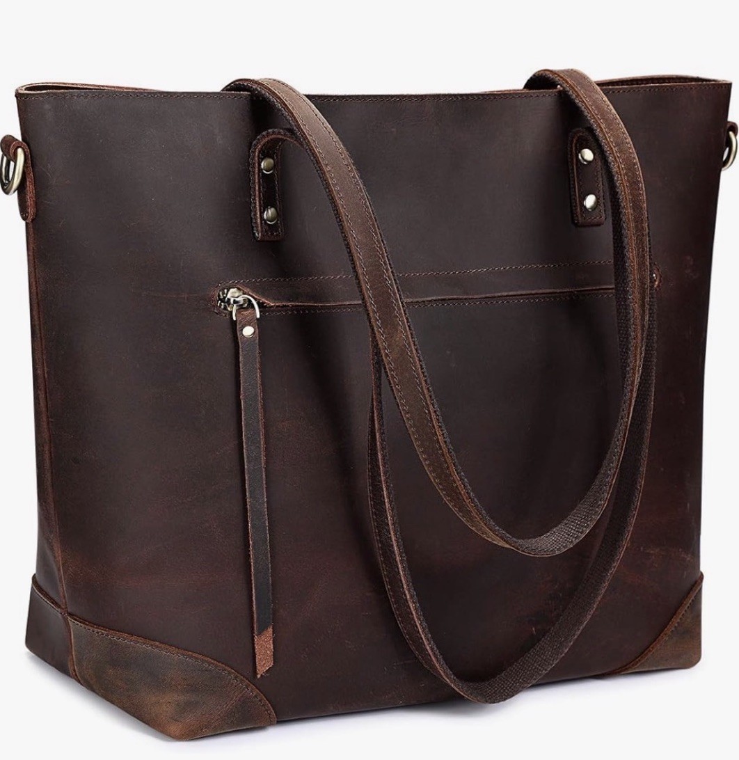 Vintage Genuine Leather Shoulder Bag Work Totes for Women Purse Handbag with …