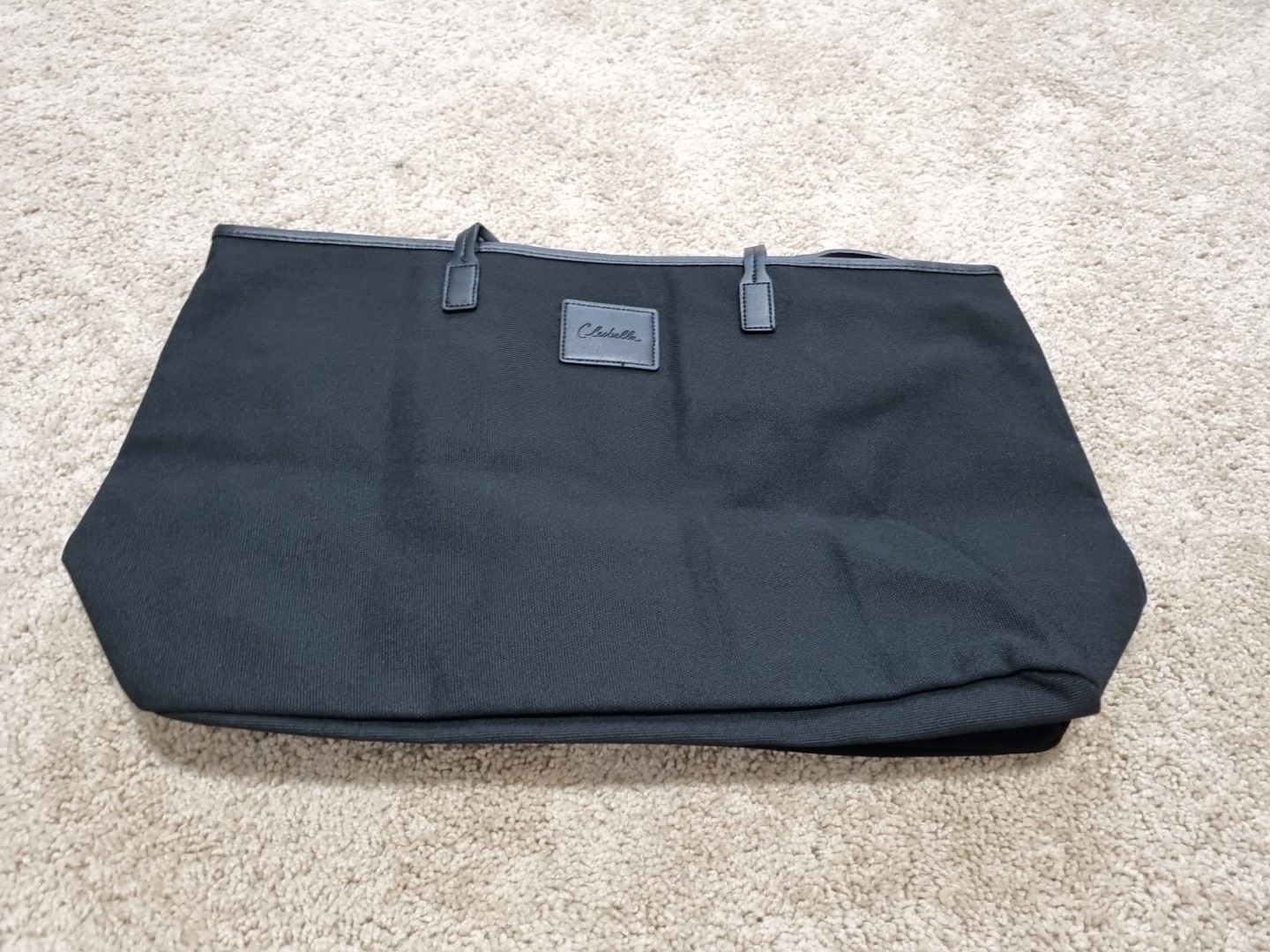 Cleobella Canvas Tote Black Cotton Oversized Lightweight Lined Full Zip
