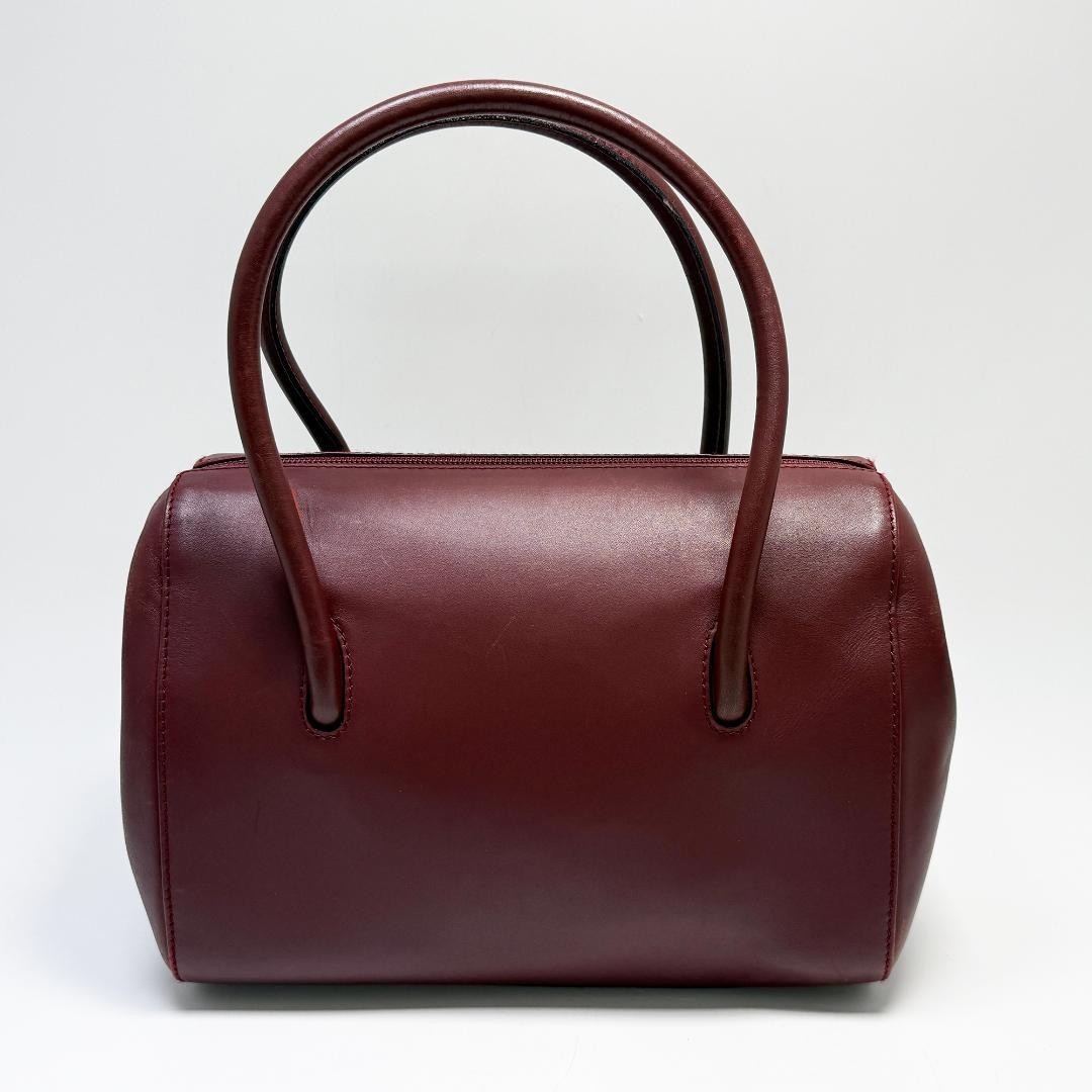 Must de Cartier Authentic Handbag Bordeaux Red Leather Tote Formal Mini Boston