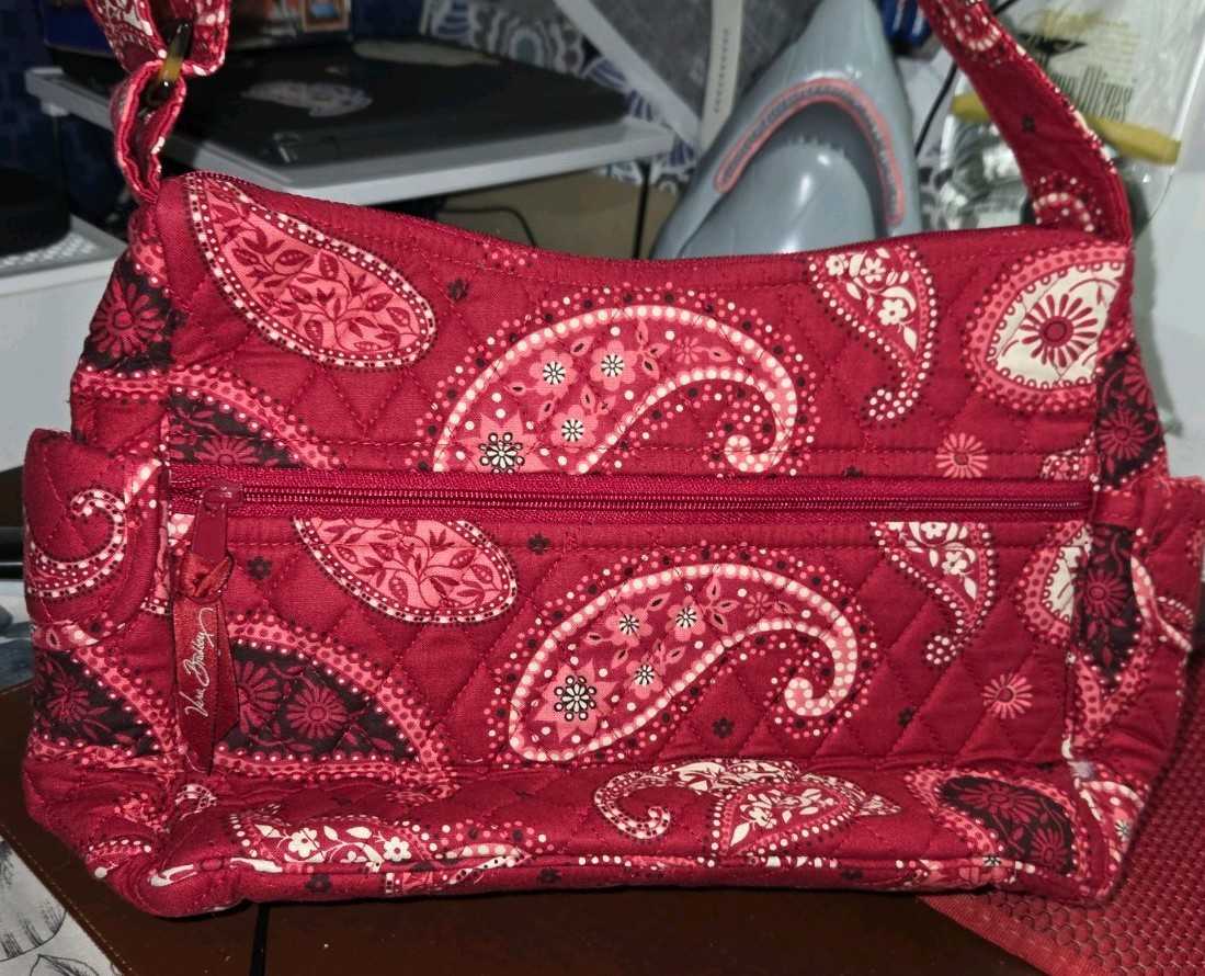 NEW VERA BRADLEY Mesa Red Purse Shoulder Bag Paisley Tote CHARITY