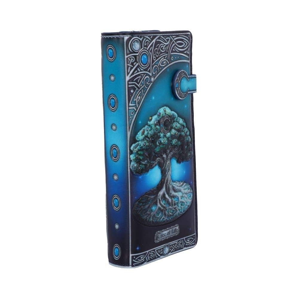 Tree of Life Embossed Purse | Gothic Wallet PU Leather 18.5 cm Moon Design Gift