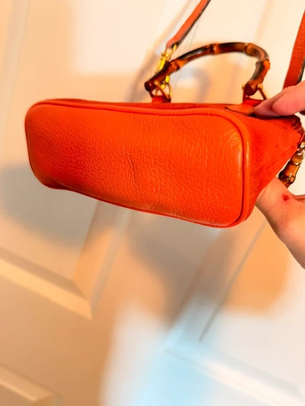 Gucci Bamboo Mini Satchel – Vibrant Orange Suede