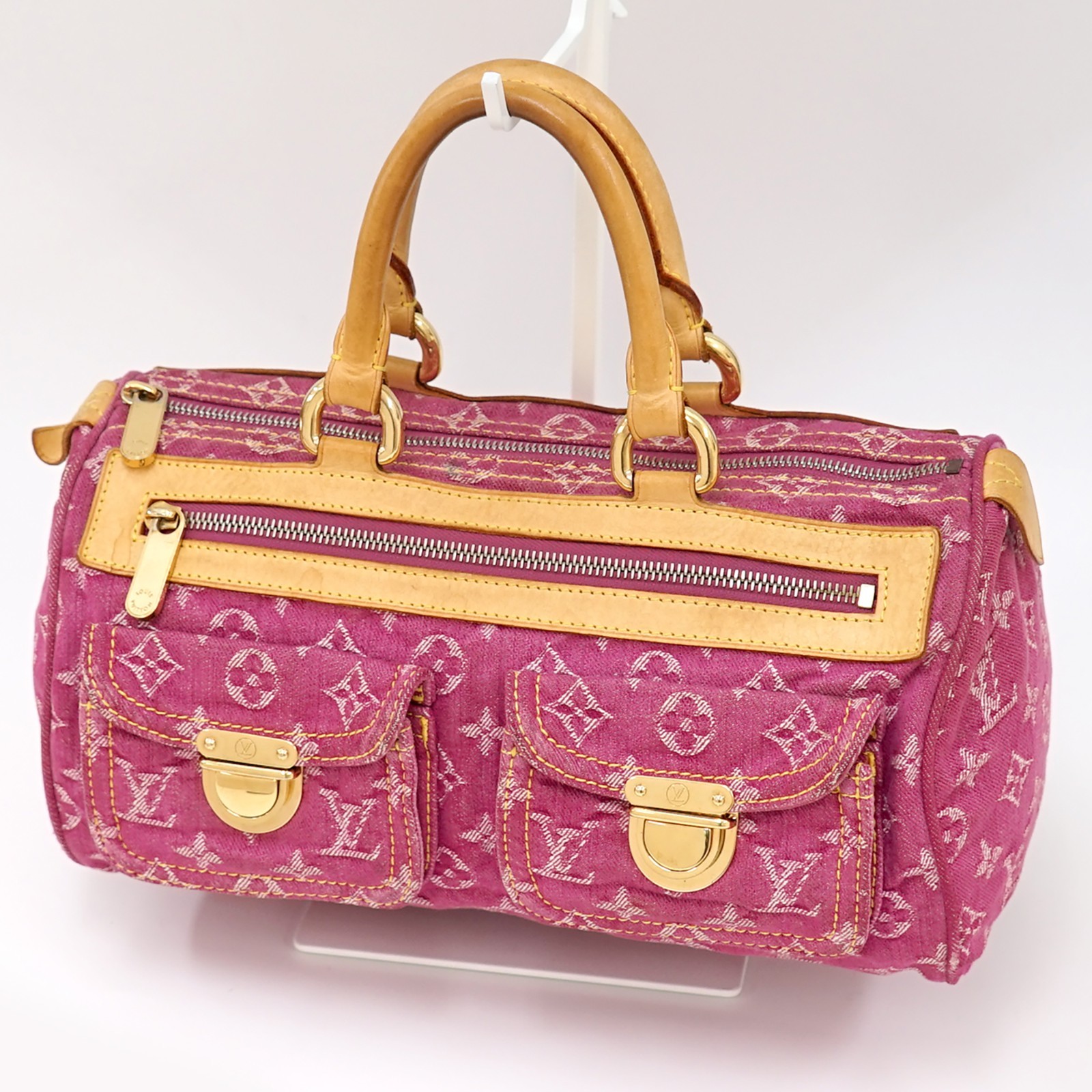 LOUIS VUITTON Monogram Denim Neo Speedy Hand Bag Pink M95214 SP0026 Auth #8646