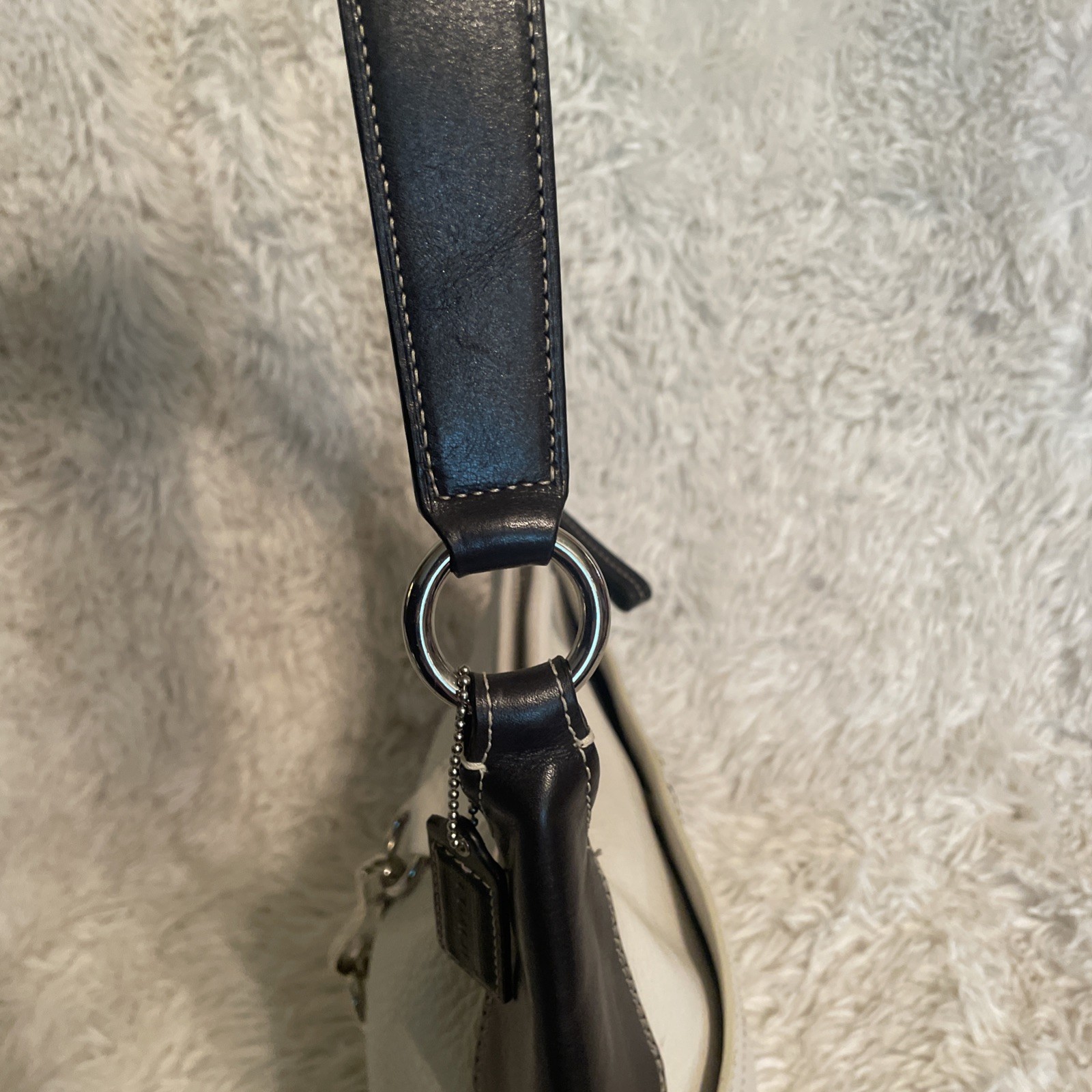 Coach Hamilton F13088 Tan Pebbled Leather Purse Shoulder Bag Lobster Clip