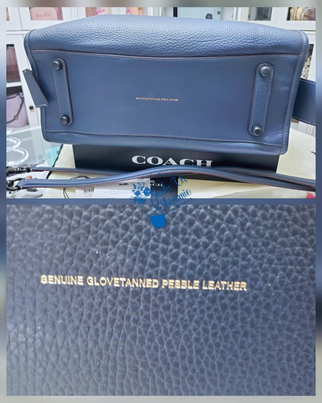 COACH ROGUE 36 Colorblock 1941 Snakeskin EXOTIC Satchel 58965 DENIM W/TAGS RARE❤