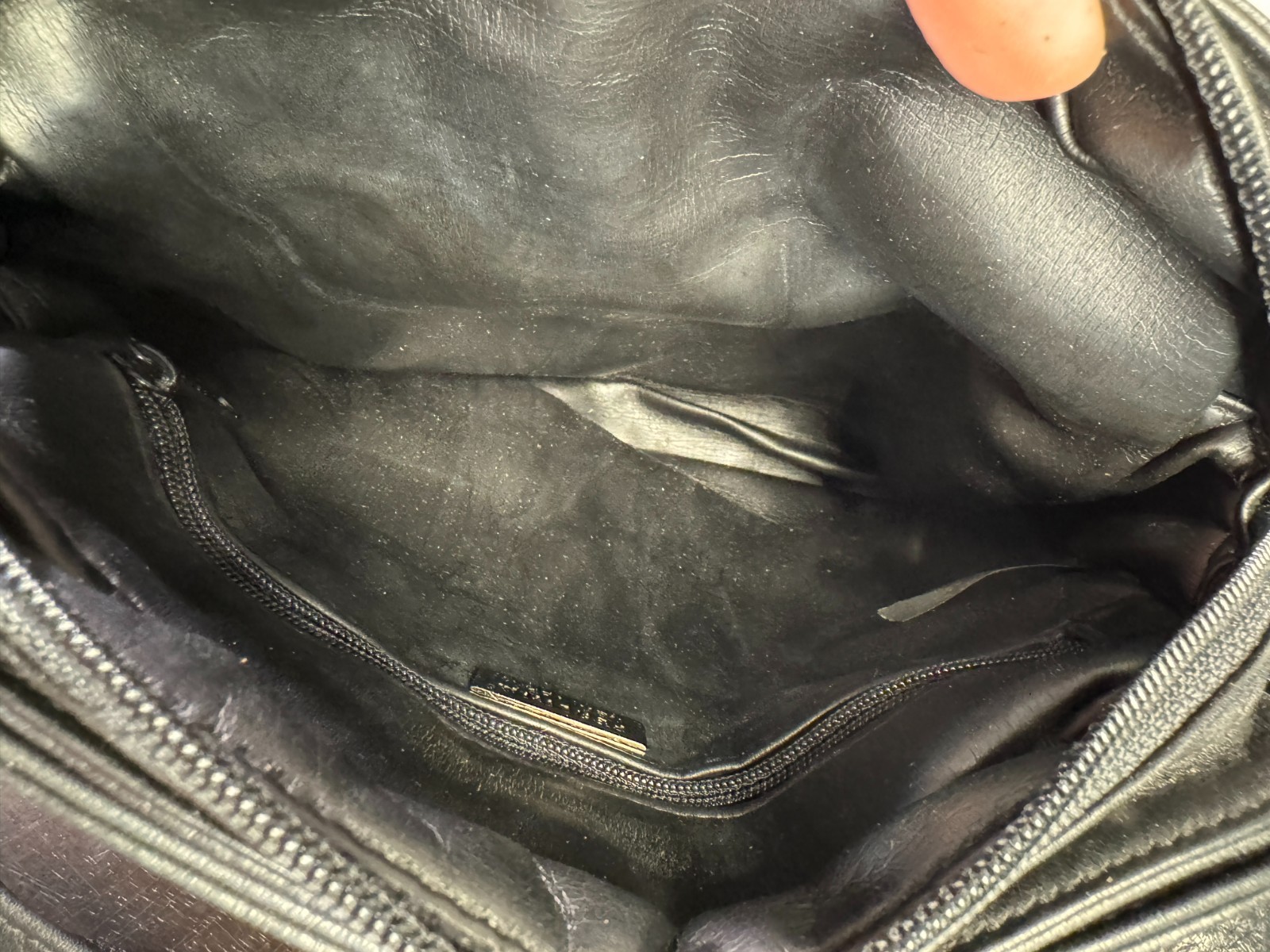 Nice Perlina Soft Black Leather Crossbody Purse, Excellent Used Condition