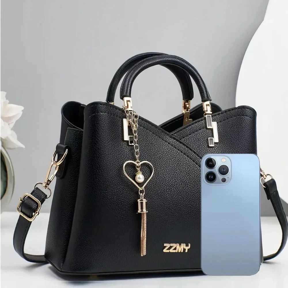 ZZMY 2 Piece Stylish Tote Handbag Set Fashion with Clutch 6 Colors