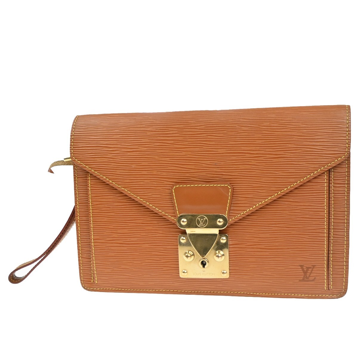 LOUIS VUITTON Sellier Dragonne Clutch Hand Bag Epi Leather Gold M52618 66MA155