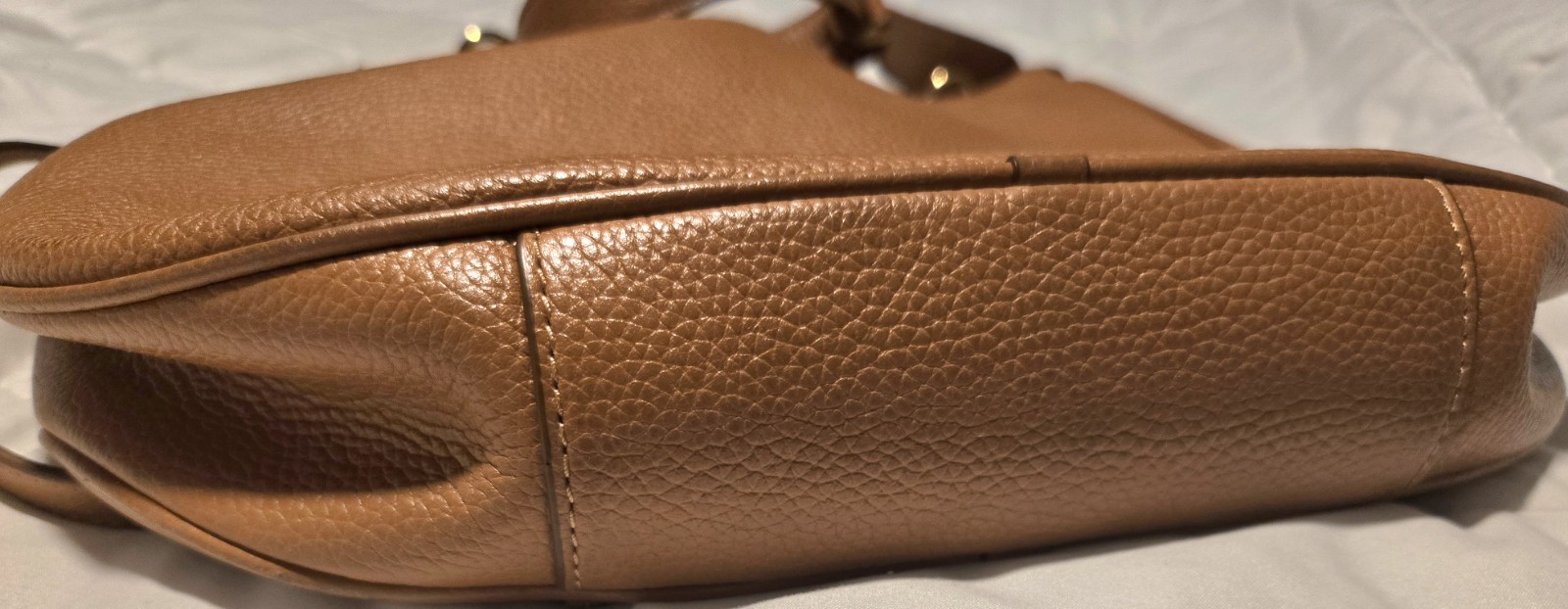 MICHAEL KORS FULTON SHOULDER HANDBAG BROWN CARAMEL LEATHER GOLD HARDWARE – NWT