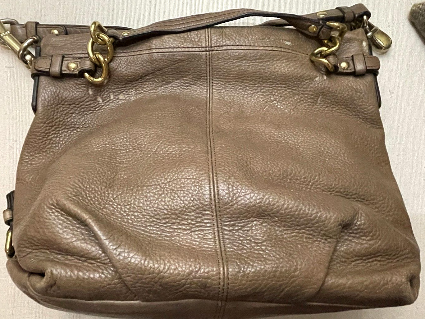 Coach Brooke Soft Tan Leather Hobo Satchel Tote Shoulder Bag (C-049)