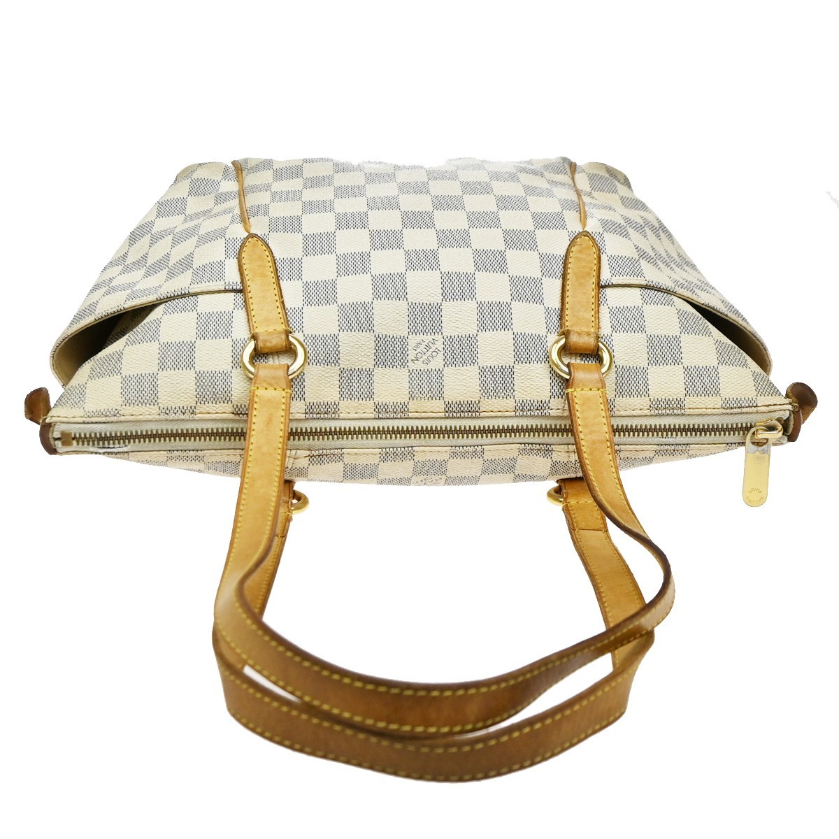 LOUIS VUITTON Totally MM Shoulder Bag Damier Azur Leather White N51262 86PA028