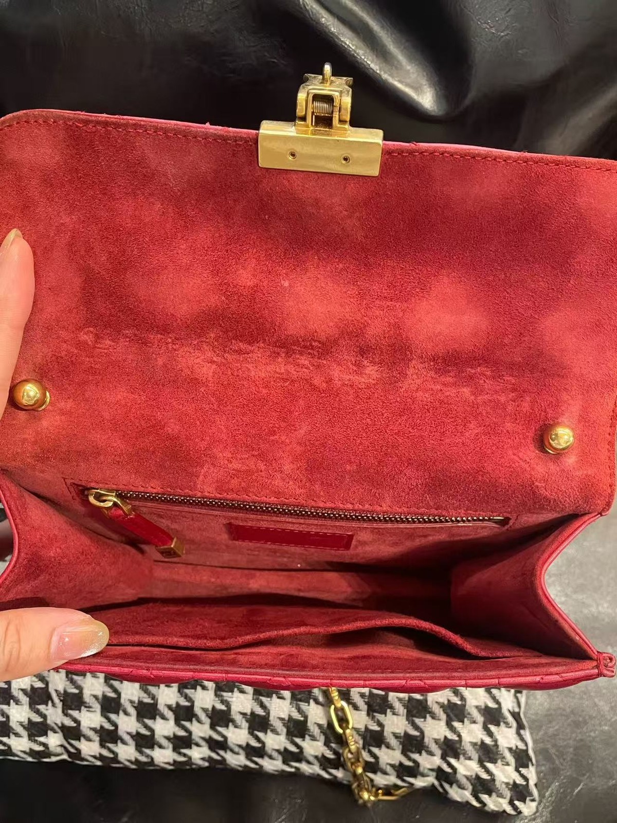 Dior Red Matte Cannage Quilted Gold Chain Flap Shoulder Bag
