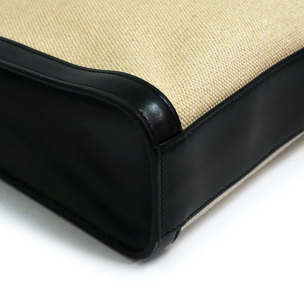 CELINE Vertical Cabas Small Natural Black 192082BNZ #866